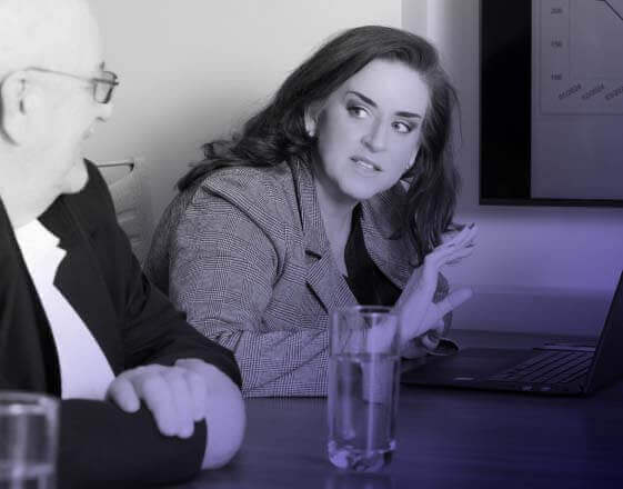 Stacie Monahan with a client